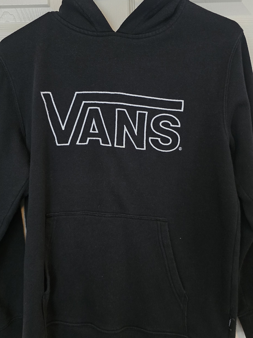 Vans Black Crewneck Hoodie with White Outline Logo